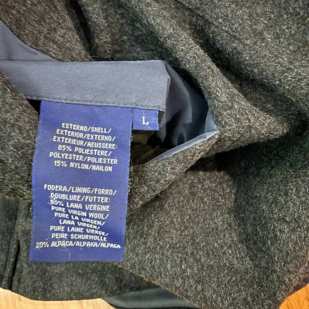 Paul and Shark Jacket Size L Yachting Reversible Gray Wool Alpaca Field Chore